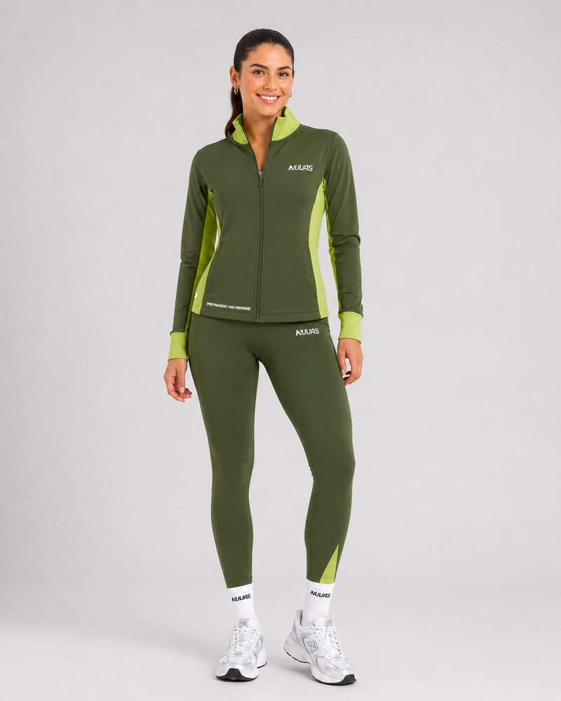 NUVAS LIME LEGGINGS and YOGA LIME JACKET