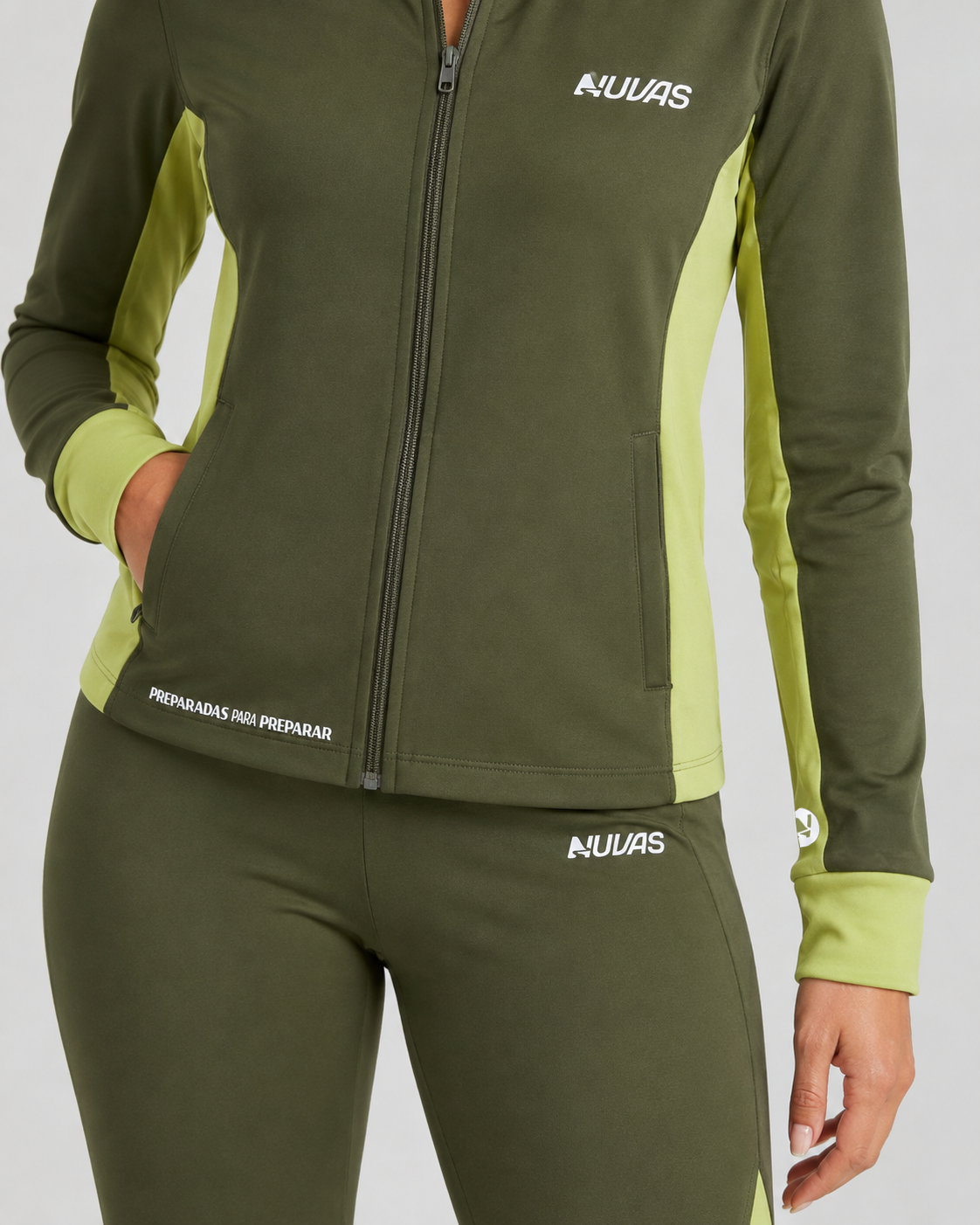 NUVAS LIME LEGGINGS and YOGA LIME JACKET